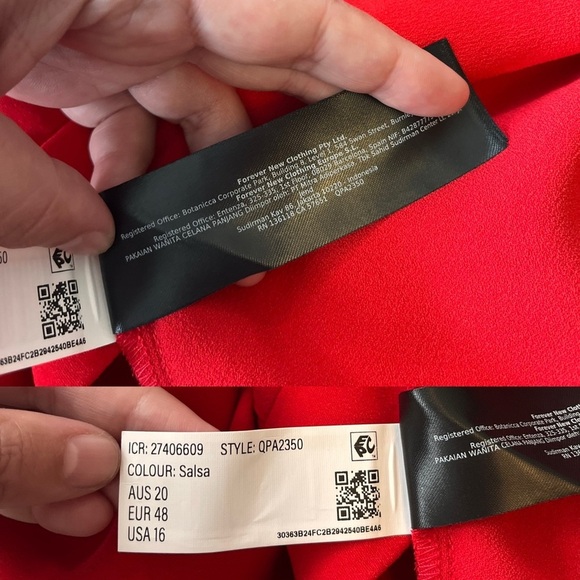 Ever New Nylah Curve Wide Leg Pants 16 Salsa Red - Picture 11 of 15